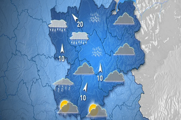 Carte des prévisions météo en Rhône-Alpes pour ce samedi 12 octobre en soirée