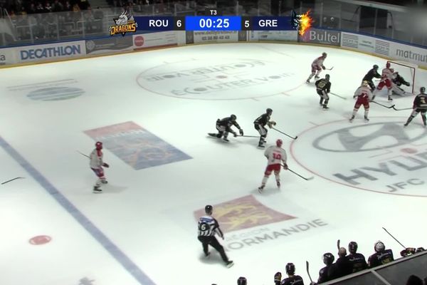 Lundi 10 avril 2023, Rouen l'emporte face à Grenoble en ligue Magnus.