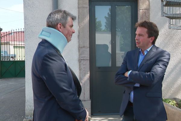 Sébastien Sordel, maire de Tréclun, et Ludovic Rochette, président de l'Association des Maires de Côte-d'Or.