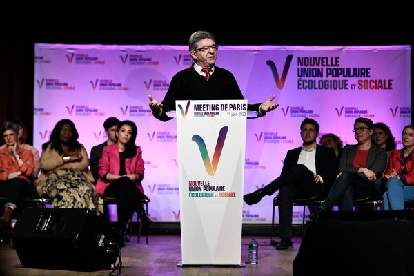 Jean-Luc Mélenchon, lors d'un meeting de la Nouvelle union populaire écologiste et sociale (NUPES), le 1er juin 2022. (archives)