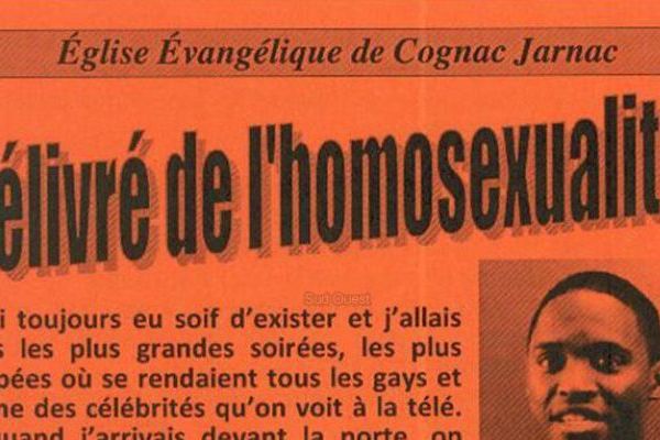 Le tract distribué dans les boîtes aux lettres de Jarnac (16) au nom de l'Eglise Evangélique