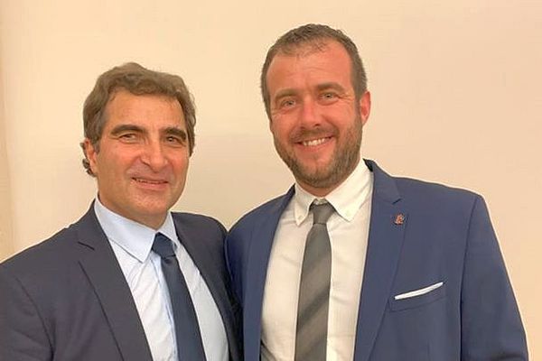 Lewis Marchand candidat LR à Béziers avec Christian Jabob, président des Républicains - archives