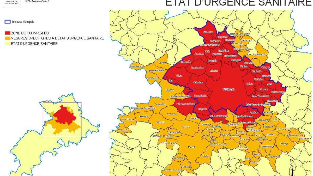 Covid Le Prefet De Haute Garonne Ferme Les Bars Et Etend Le Couvre Feu Dans 43 Communes De L Agglomeration Toulousaine