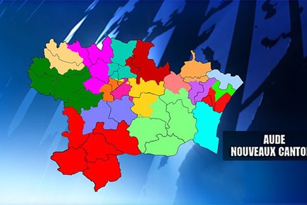 Carte des nouveaux cantons dans l'Aude élections départementales 