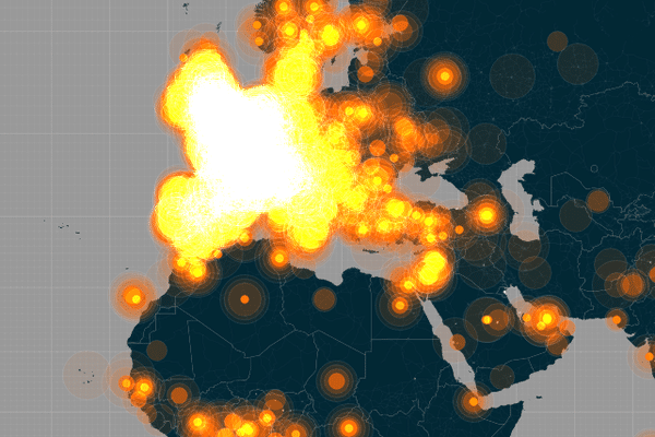 Cartographie - La viralité du hashtag #JeSuisCharlie