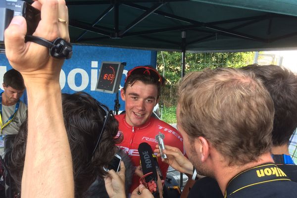 Mads Pedersen (Trelk Segafredo), vainqueur du contre-la-montre à Neuville-de-Poitou (86)