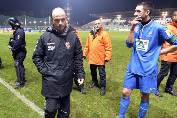 16ème de finale de la coupe de France. AS Cannes / Plabennec  : Déception des Finistériens Pilorget et Abiven