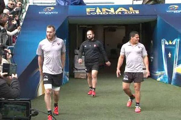 Les joueurs du RCT à Twickenham ce vendredi.