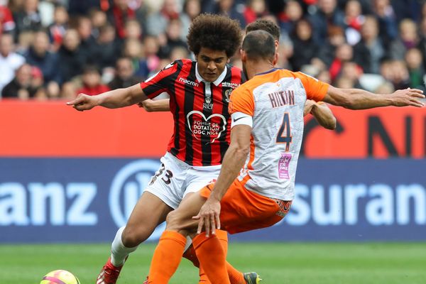 Lamine Diaby-Fadiga contre Montpellier au stade Allianz Riviera, le 7 avril dernier.
