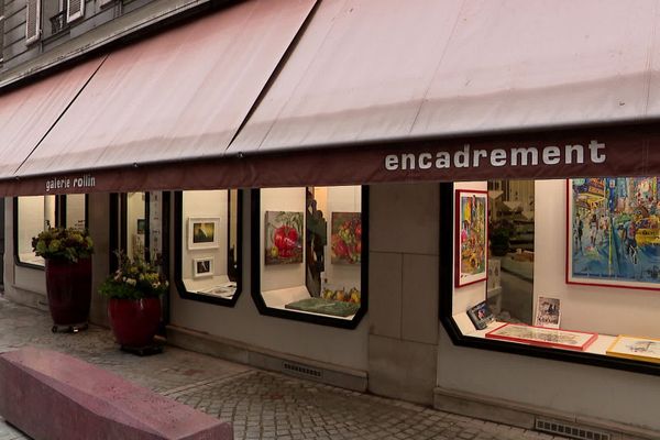 La devanture de la galerie Rollin rue Ecuyère à Rouen en octobre 2020