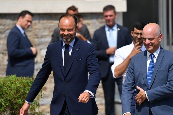 Le Premier ministre en compagnie du ministre de l'Éducation nationale, Jean-Michel Blanquer.