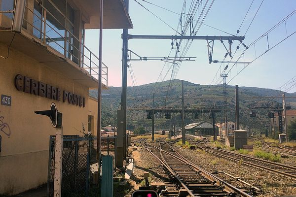 La gare de Cerbère à la frontière espagnole dans les Pyrénées-Orientales