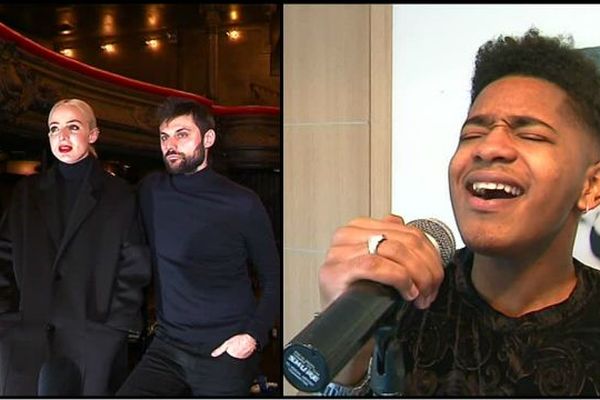 Le groupe Madame Monsieur, à gauche et le chanteur Lisandro Cuxi, à droite.