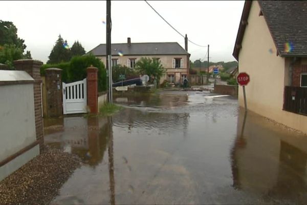 Inondations le 5 juin 2018 à Breteuil sur Iton (Eure)