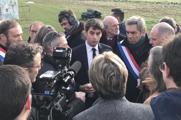 Gabriel Attal en visite en Indre-et-Loire le 28 janvier 2024.