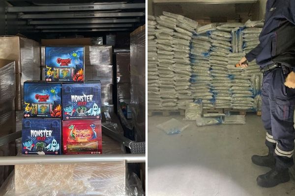 La drogue était dissimulée au milieu des cartons de confiseries transportés par le camion.