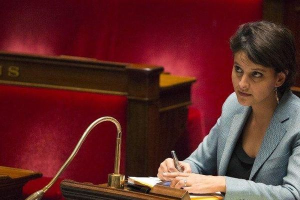 Najat Vallaud-Belkacem, le 4 décembre à l'Assemblée Nationale, aprés le vote de la loi luttant contre le "système prostitutionnel"