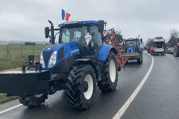 Manifestation d'agriculteurs en Dordogne le mardi 23 janvier 2024