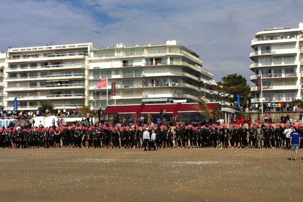 Sur la ligne de départ du tri-relais grand public