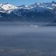 Un nuage de pollution au-dessus de Passy (Haute-Savoie), dans la vallée de l'Arve, le 24 février 2019.