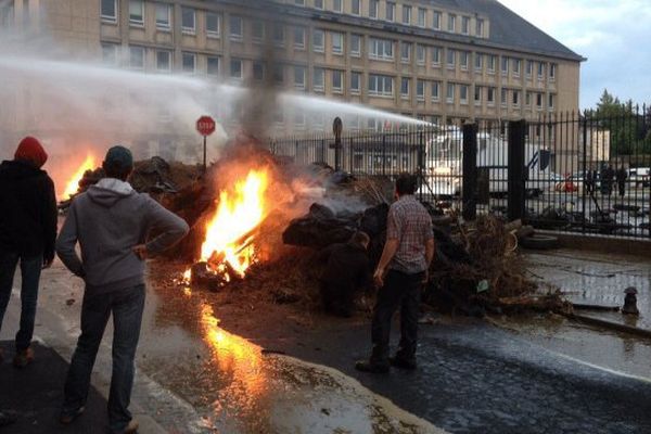 Manifestation des agriculteurs à Saint-Lô en août 2016