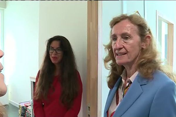 Nicole Belloubet, ministre de la justice, durant la visite du Pôle judiciaire