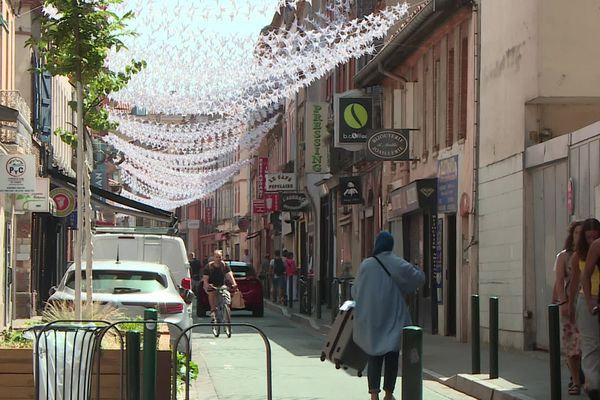 Rue de la Colombette à Toulouse, ces ombrières ne font pas l'effet escompté par les habitants.