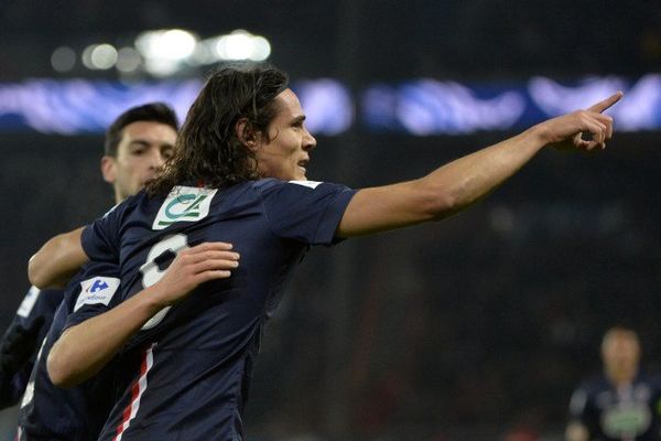 Edinson Cavani a marqué le premier but du Paris Saint-Germain face à Bordeaux, en 16e de finale de la Coupe de France.