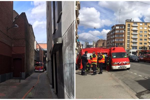 L'incendie s'est déclaré dans le parking de la rue d'Amiens. 