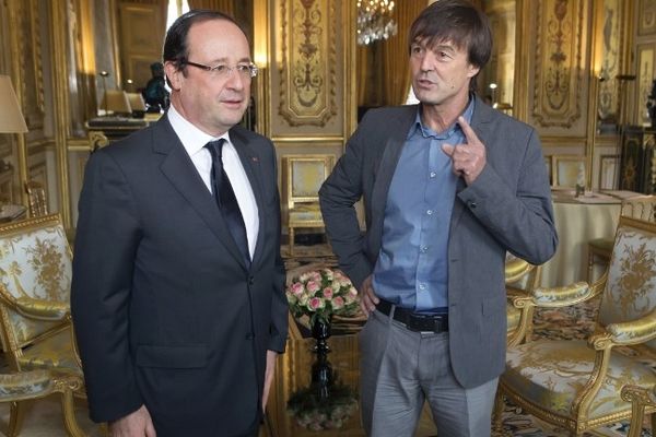 François Hollande et Nicolas Hulot, lors d'une entrevue à l'Elysée le 6 décembre 2012