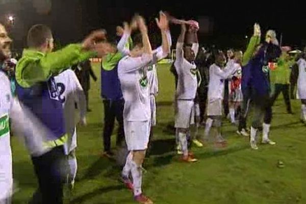 Les joueurs de l'AS Yzeure, le soir du 4 janvier, après leur victoire face au FC Lorient.