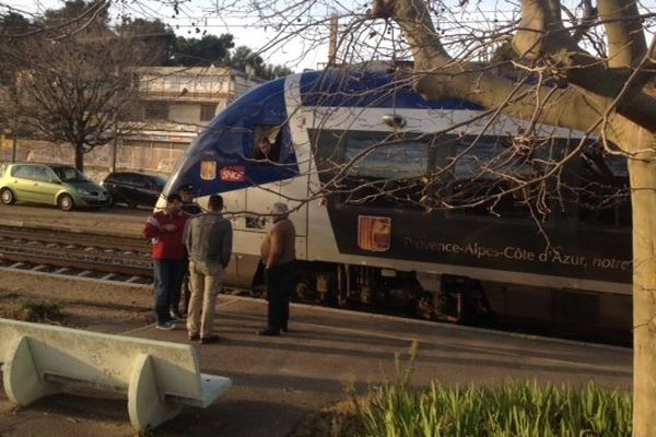 Un TER à l'arrêt ce lundi matin gare de Pas-des-Lanciers