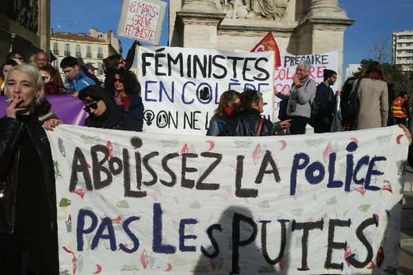 29/01/2020. Les travailleuses du sexe à Marseille sont une nouvelle fois descendues dans la rue pour manifester leur opposition au projet de réforme des retraites.