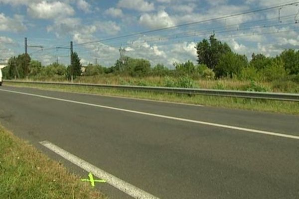 le lieu du drame - RD674, sur la commune des Eglisottes, près de Coutras en Gironde