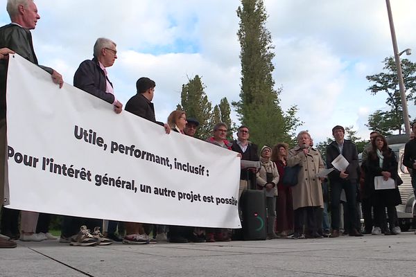 Les opposants au tracé du tram nord de Strasbourg ont manifesté ce mardi 1er octobre.