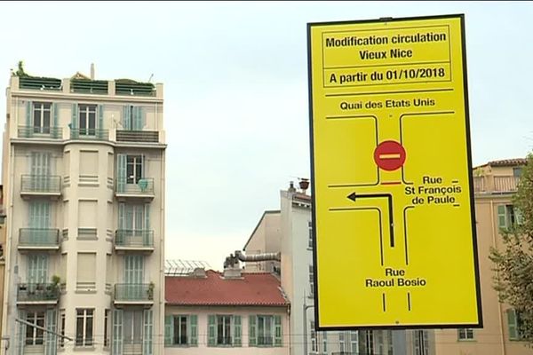 Changements des sens de circulation autours du quartier du Vieux Nice.