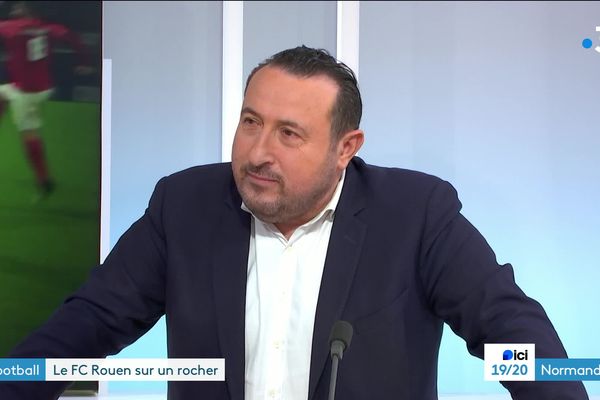 Charles Maarek, président du FC Rouen, sur le plateau de France 3 Normandie vendredi 9 février 2024.