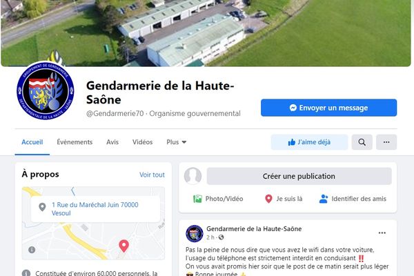 Depuis 2020, l'humour de page Facebook de la gendarmerie Haut-Saônoise attire les internautes du département