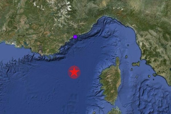 Le séisme de magnitude 3,9 s'est produit à 95 kilomètres à l'ouest de la Corse