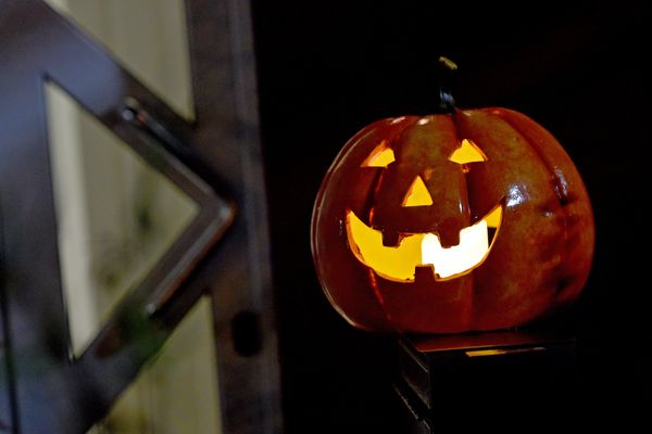 La traditionnelle citrouille d'Halloween. Image d'illustration.