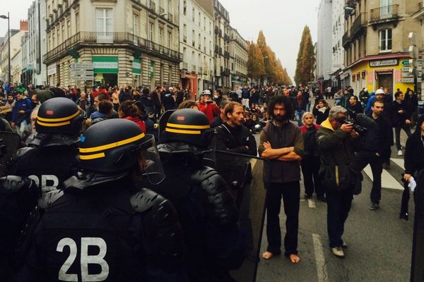 Fin de manifestation rue Bellamy à Nantes