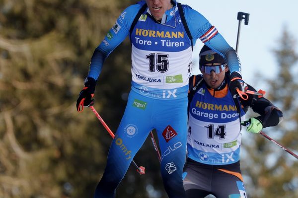 Quentin Fillon Maillet sur le 20 km individuel messieurs aux Mondiaux de biathlon de Slovénie