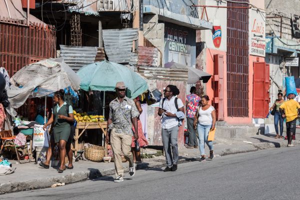 Dans une rue d'Haiti, 12 avril 2021