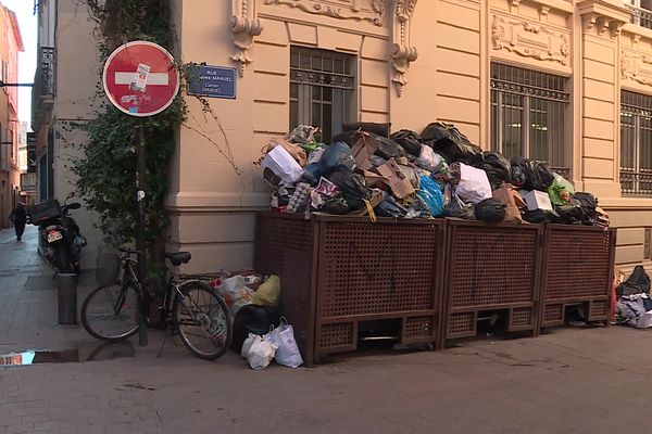 Les éboueurs sont en grève à Perpignan, février 2024.