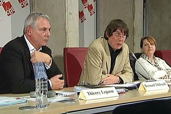 Thierry Lepaon et Bernard Thibault lors du Comité confédéral de la CGT