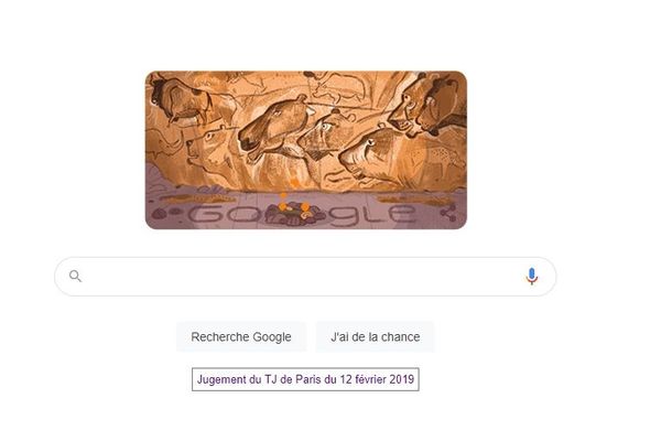 Pendant toute cette journée du 18 décembre, le logo mondial de Google s'incruste dans la grotte Chauvet.