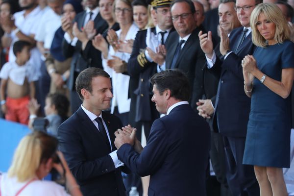 Le maire de Nice demande à la droite, à passer "un accord avec Emmanuel Macron" en vue de l'élection présidentielle de 2022. Photo prise le 14 juillet 2017 lors de l'hommage aux victimes de l'attentat de Nice.