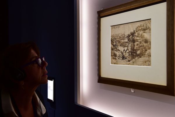 "Il paesaggio", le dessin de Léonard de Vinci qui a servi de support à cette découverte. 