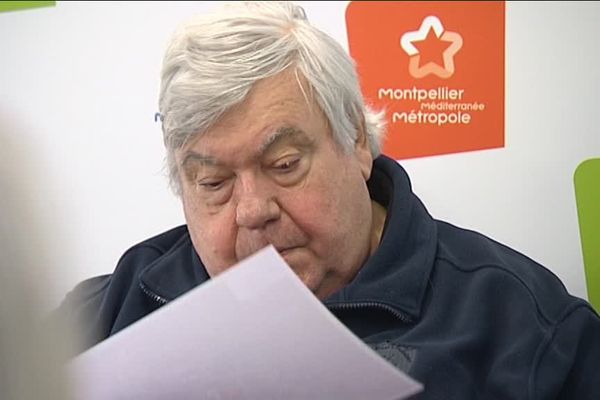 Louis Nicollin le jour de la présentation du nouveau grand stade. Le 30 novembre 2016.