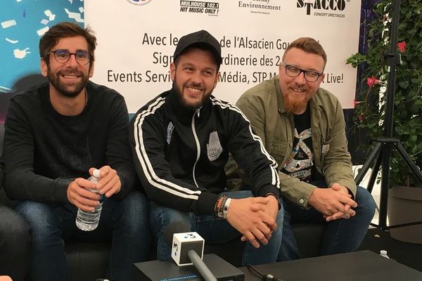 Claudio Capéo lors de la conférence de presse avant son concert à Cernay